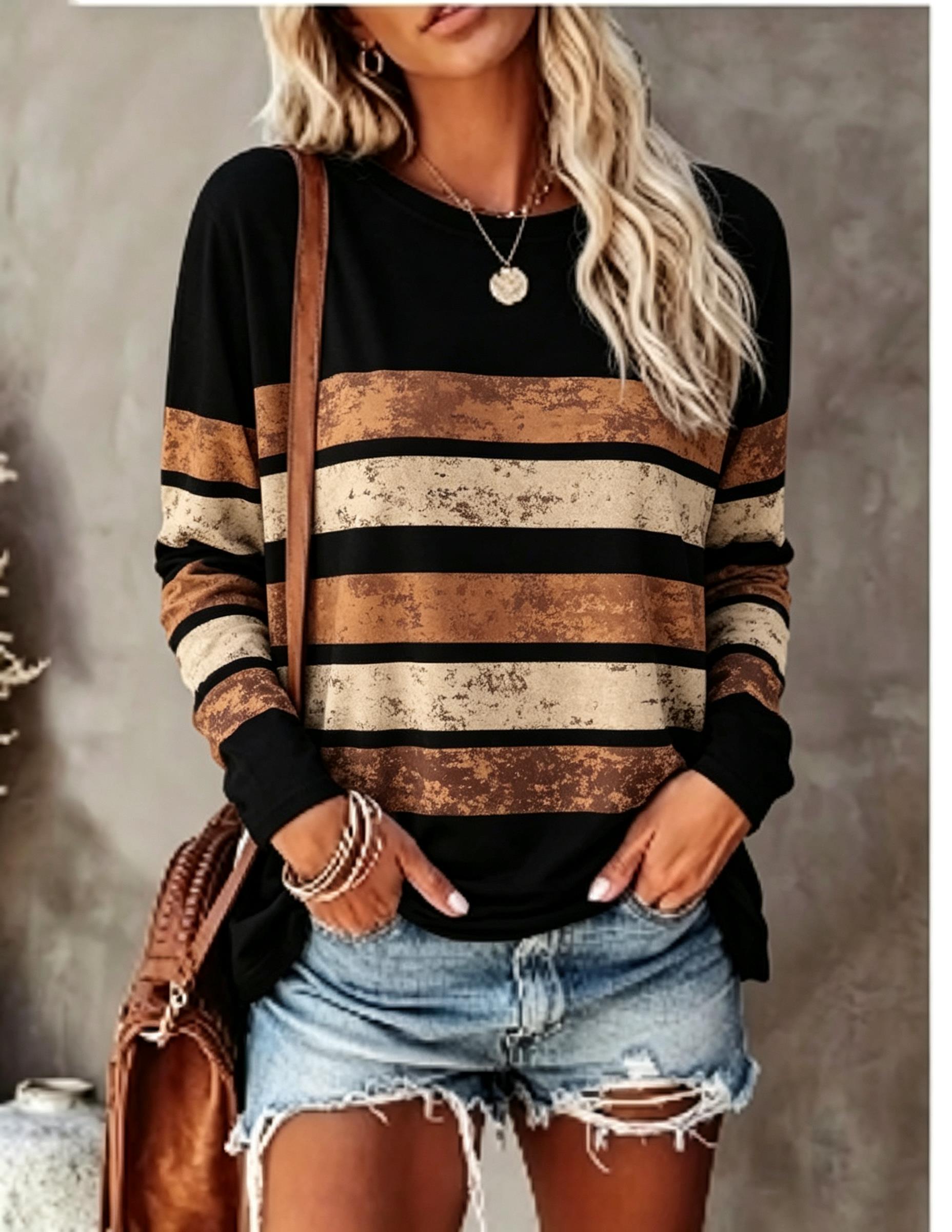 Embellish Knit - T-shirt à manches longues pour femmes,